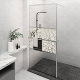 ZNTS Walk-in Shower Wall with Shelf Chrome 80x195 cm ESG Glass&Aluminium 3185494