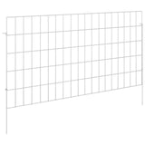 Garden Fence with Stakes 48 pcs 95 x 50 cm Mesh Silver 3438049