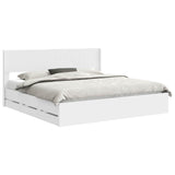 Bed Frame with Storage and Headboard White 200 x 200 cm 3414275
