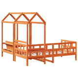 Day Bed Set with Roof without Mattress Wax Brown 80x200 cm 3282248