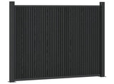 Fence Panel 3 pcs WPC and Aluminium Black 3429485
