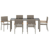 Garden Dining Set 7 pcs Grey Poly Rattan 3365397