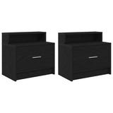 Bedside Cabinets with Drawer 2 pcs Black Oak 51x31x47 cm 858671