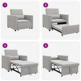 Pull out Sofa Bed Single Cloud grey 90 x 165 x 87 cm Fabric 42002694