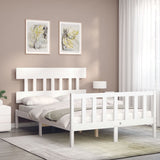 Bed Frame without Mattress White 140x200 cm Solid Wood Pine 3193337