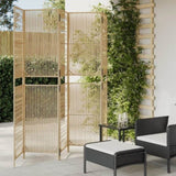 Room Divider 5 Panels Beige Poly Rattan 365399