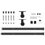 Sliding Door Hardware Kit 152.5 cm Steel Black 4009708