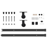 Sliding Door Hardware Kit 152.5 cm Steel Black 4009708