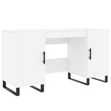 Desk White 140x50x75 cm Engineered Wood 829572
