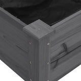 Planter with Liner Grey 161x45x76 cm Solid Wood Fir 364238