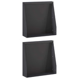 Retaining Wall 2 pcs 40 x 12 x 30 cm Steel Black 8015241