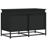 Storage Box with Lid Black 80x40x51.5 cm Engineered Wood 848799