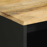 Bed Cabinet Black 50x33x62 cm Solid Rough Wood Mango 4018638