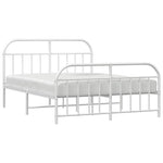 Metal Bed Frame without Mattress with Footboard White 160x200cm 353705