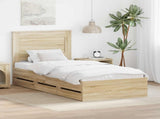 Bed Frame with Drawer Sonoma Oak 90 x 200 cm Engineer Wood 3410210