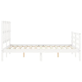 Bed Frame without Mattress White 140x200 cm Solid Wood 3194117