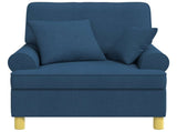 XL Armchair with Cushions Blue Fabric 42043491