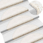 Stair Mats 15 pcs 56x17x3 cm White Half Round 133898