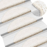 Stair Mats 15 pcs 56x17x3 cm White Half Round 133898