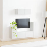 TV Cabinet Set 4 pcs White Engineered Wood 3409114