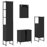 4 Piece Bathroom Furniture Set Black Engineered Wood 3214830