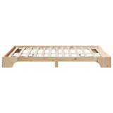 Bed Frame Natural 140 x 200 cm Solid Pine Wood 872860