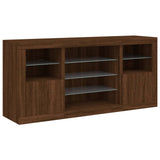 Sideboard with LED Lights Brown Oak 142.5x37x67 cm 3209092
