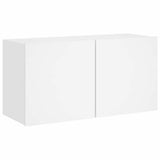 4 Piece TV Wall Units White Engineered Wood 3216428