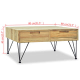 Coffee Table 80x80x40 cm Solid Teak 244574