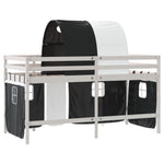 ZNTS Kids' Loft Bed with Tunnel without Mattress White&Black 80x200cm 3206985