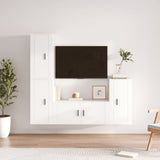4 Piece TV Cabinet Set White Engineered Wood 3188590