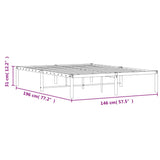 Metal Bed Frame without Mattress Black 140x190cm 373655