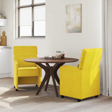 Dining Chairs with Wheels 2 pcs Yellow 58 x 65 x 98 cm Velvet 42017881