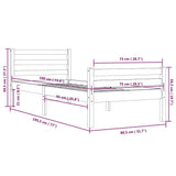 Bed Frame without Mattress Honey Brown Solid Wood 75x190 cm Small Single 814782
