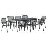Garden Dining Set 9 pcs Anthracite Powder-coated Steel 3378813