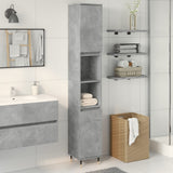 Bathroom Cabinet Concrete Grey 30x30x190 cm Engineered Wood 857195