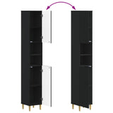 Bathroom Cabinet with Open Shelf ARNHEM Black 30 x 31 x 190 cm 896596