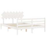 Bed Frame without Mattress White 140x190 cm Solid Wood 3195267