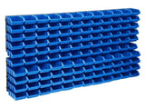 128 Piece Storage Bin Kit with Wall Panels Blue and Black 150808