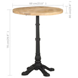 Bistro Table 60x76 cm Rough Mango Wood 321087