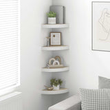326632 Wall Corner Shelves 4 pcs Oak and White 25x25x3,8 cm MDF