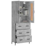 Highboard Concrete Grey 69,5x34x180 cm Engineered Wood 3199749