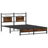 Bed Frame without Mattress Smoked Oak 140x190 cm Engineered Wood 4106908