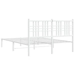 Metal Bed Frame without Mattress with Headboard White 140x200cm 376374