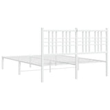 Metal Bed Frame without Mattress with Headboard White 140x200cm 376374