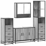 4 Piece Bathroom Furniture Set Grey Sonoma Engineered Wood 3301283