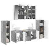 Bathroom Furniture Set 6 pcs Concrete Grey 3407146