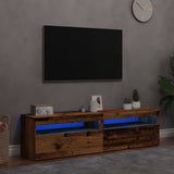 TV Cabinets with LED Lights 2 pcs Old Wood Engineered Wood 856316