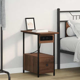 Bedside Cabinet Brown Oak 60 x 30 x 61 cm Engineered Wood 859599