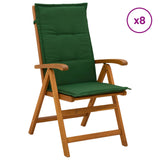 Reclining Garden Chairs 8 pcs Natural Solid Acacia Wood 3434481